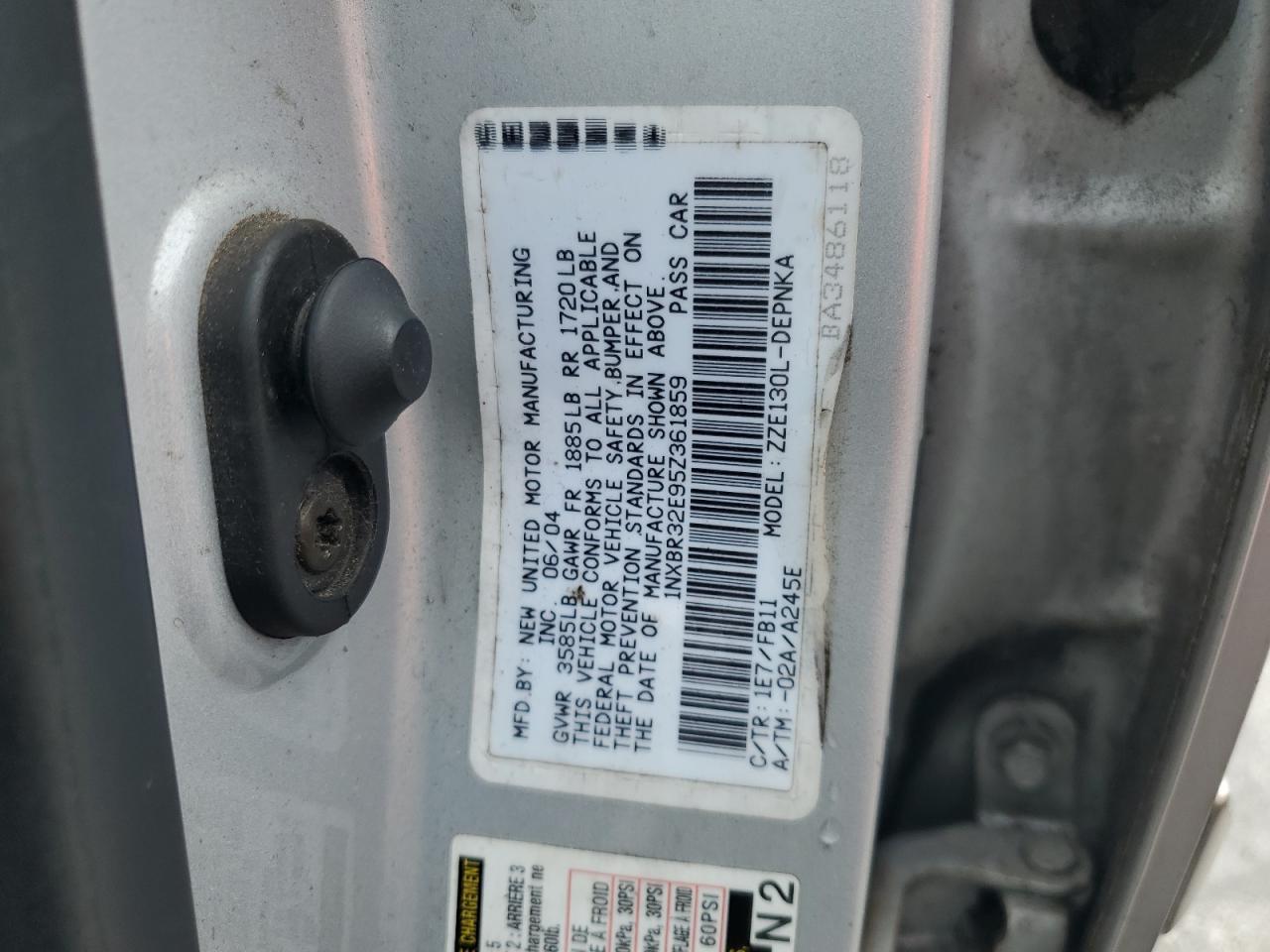 2005 TOYOTA COROLLA