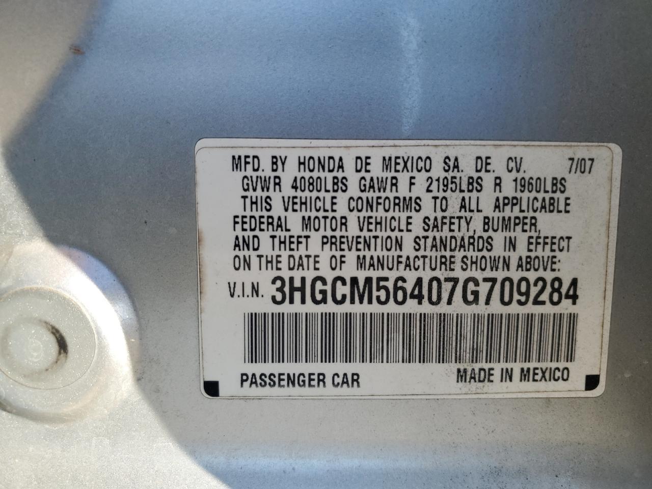 2007 HONDA ACCORD