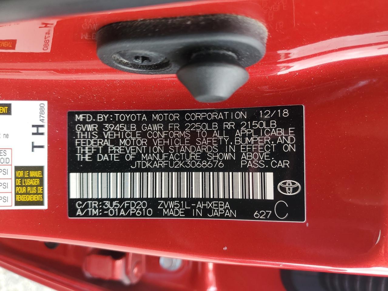 2019 TOYOTA PRIUS