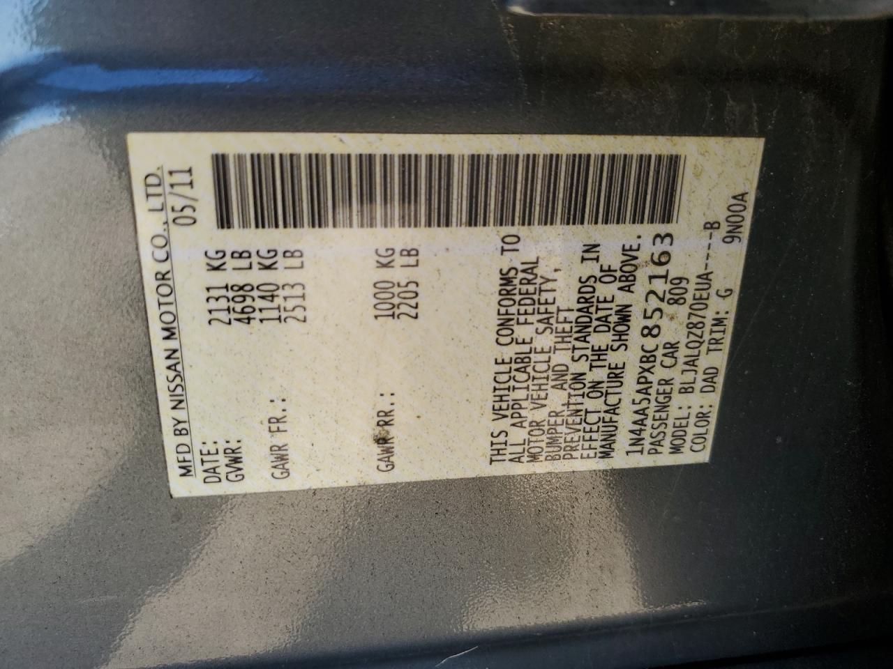 2011 NISSAN Maxima