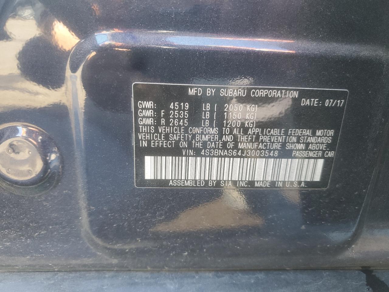 2018 SUBARU Legacy