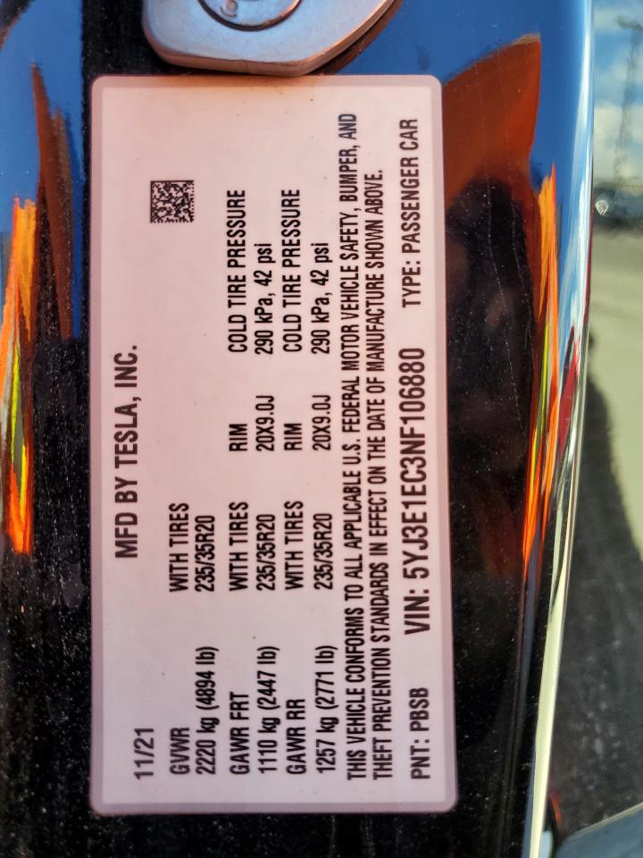 2022 TESLA MODEL 3