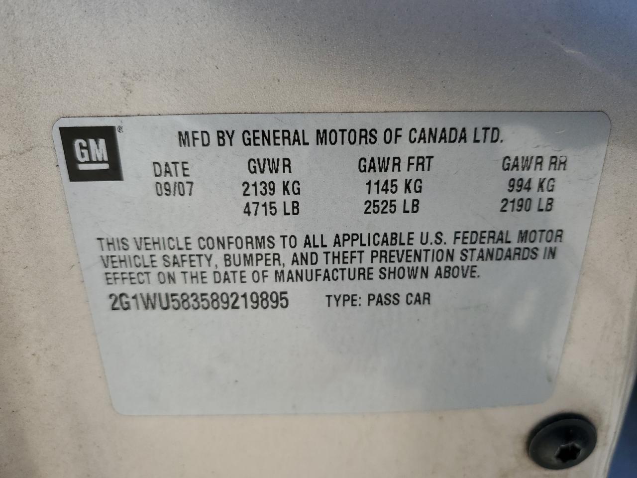 2008 CHEVROLET IMPALA