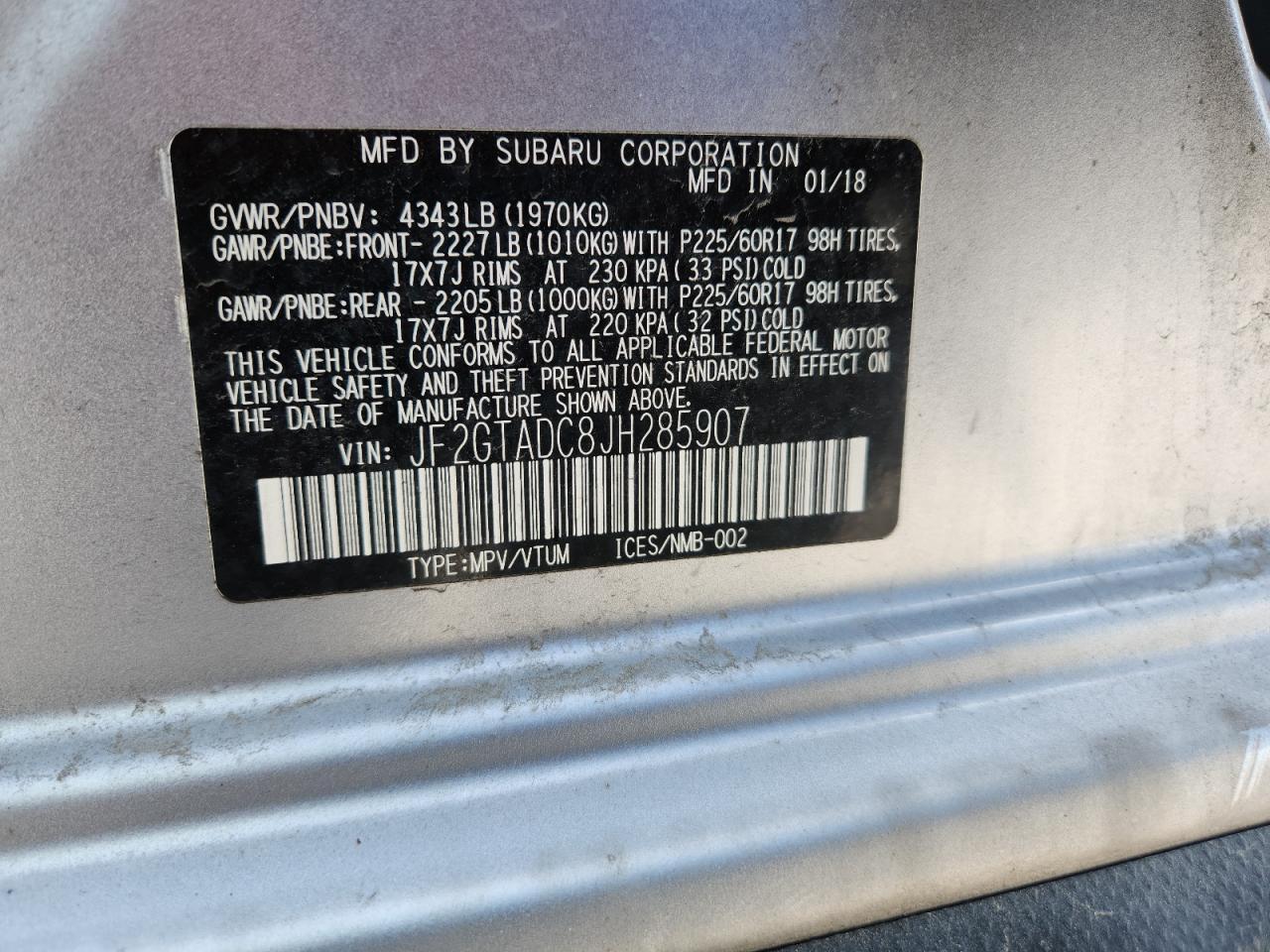 2018 SUBARU Crosstrek