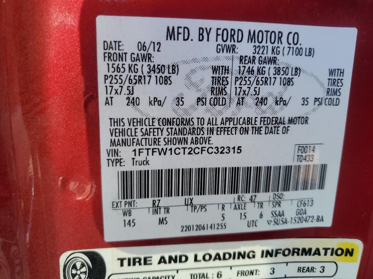 2012 FORD F-150