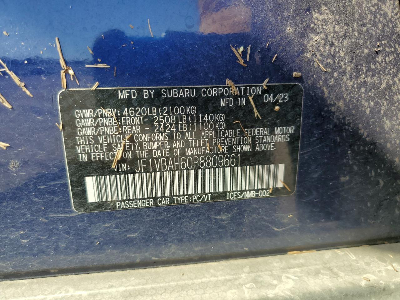 2023 SUBARU WRX