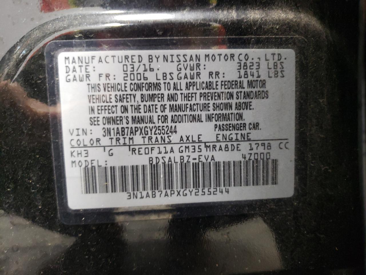 2016 NISSAN SENTRA