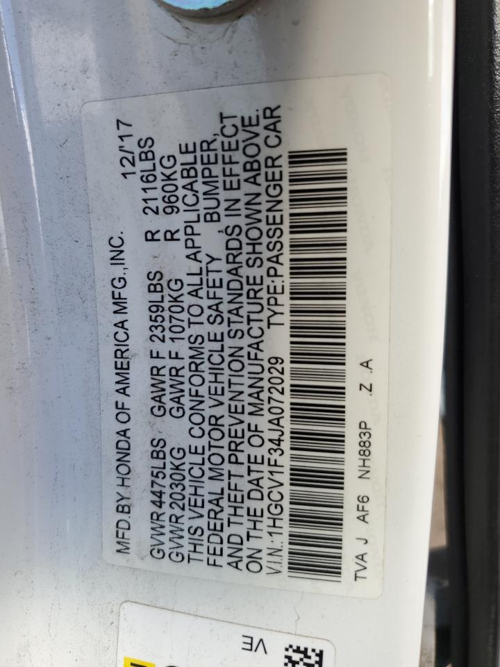 2018 HONDA ACCORD