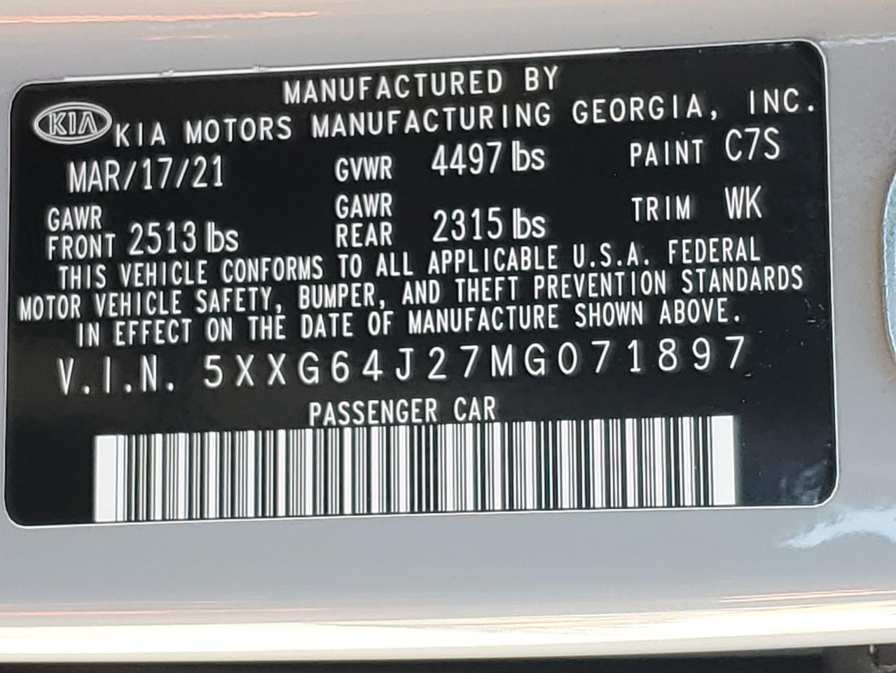 2021 KIA K5