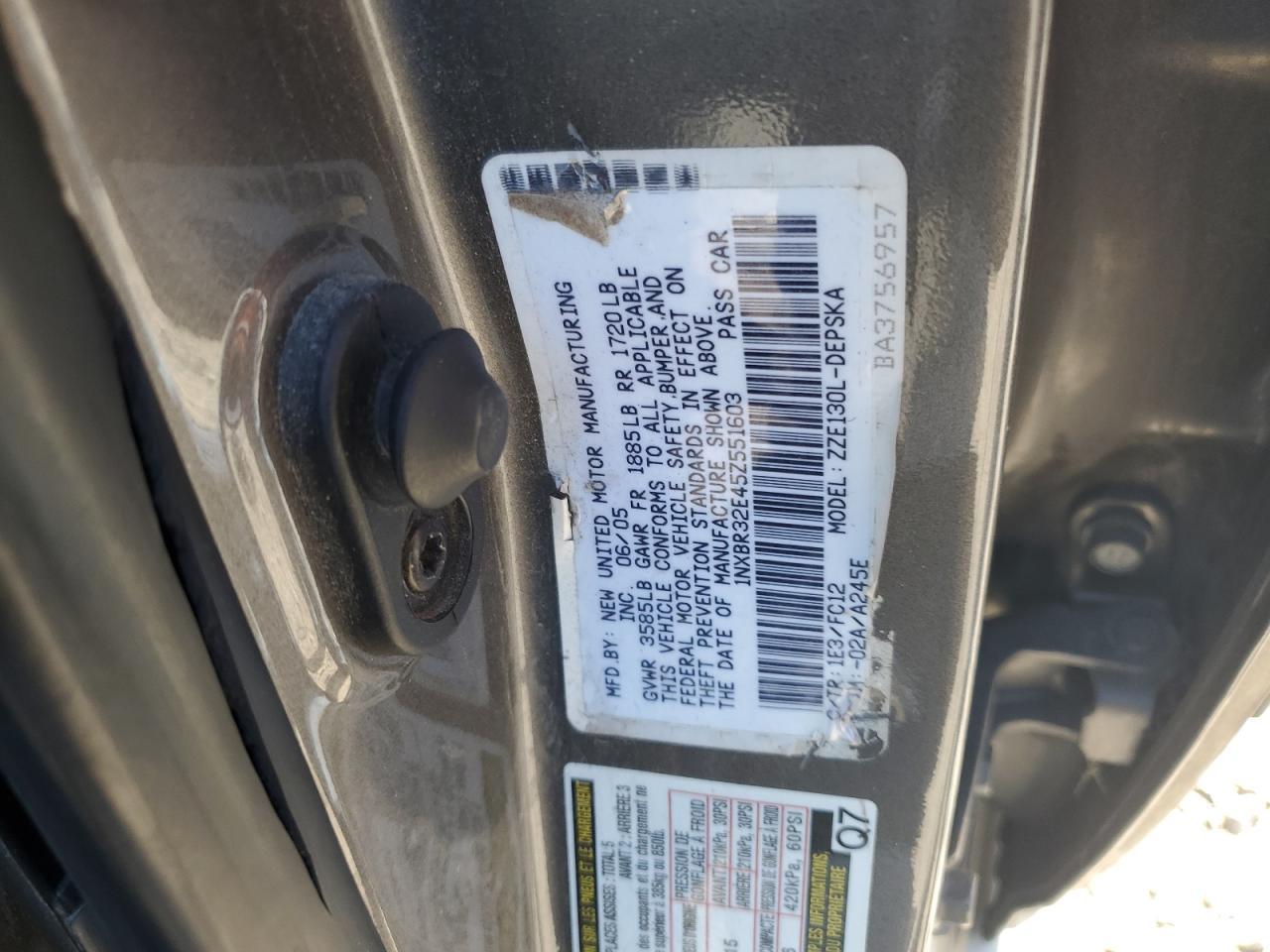 2005 TOYOTA COROLLA
