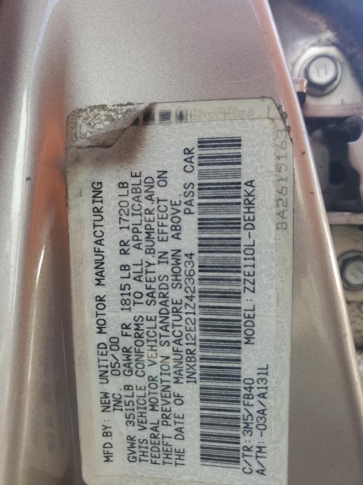 2001 TOYOTA COROLLA