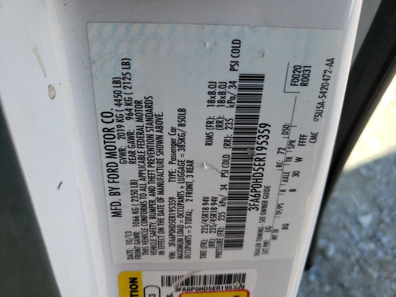 2014 FORD FUSION