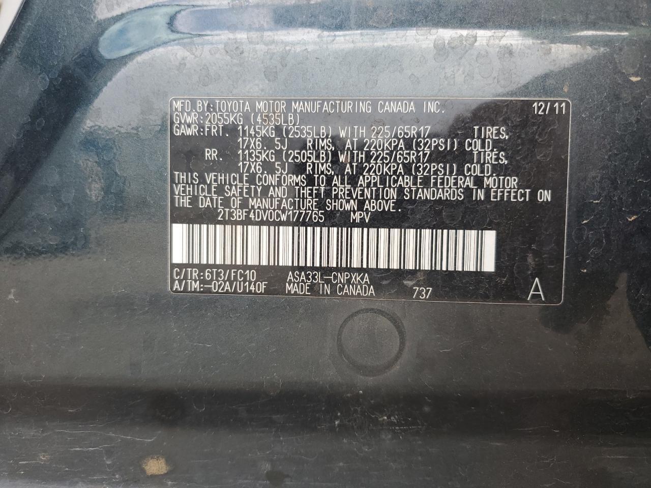 2012 TOYOTA RAV4