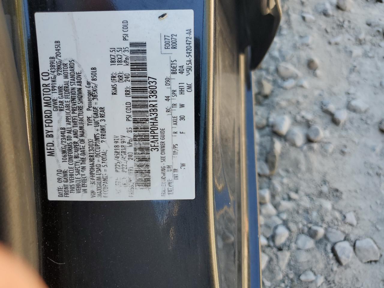 2011 FORD FUSION