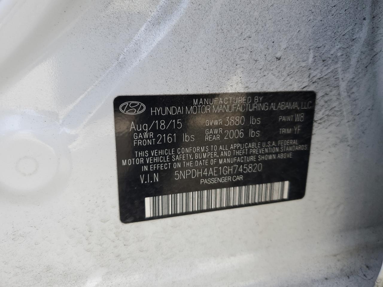 2016 HYUNDAI ELANTRA