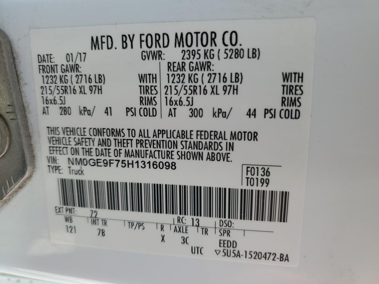 2017 FORD TRANSIT CONNECT