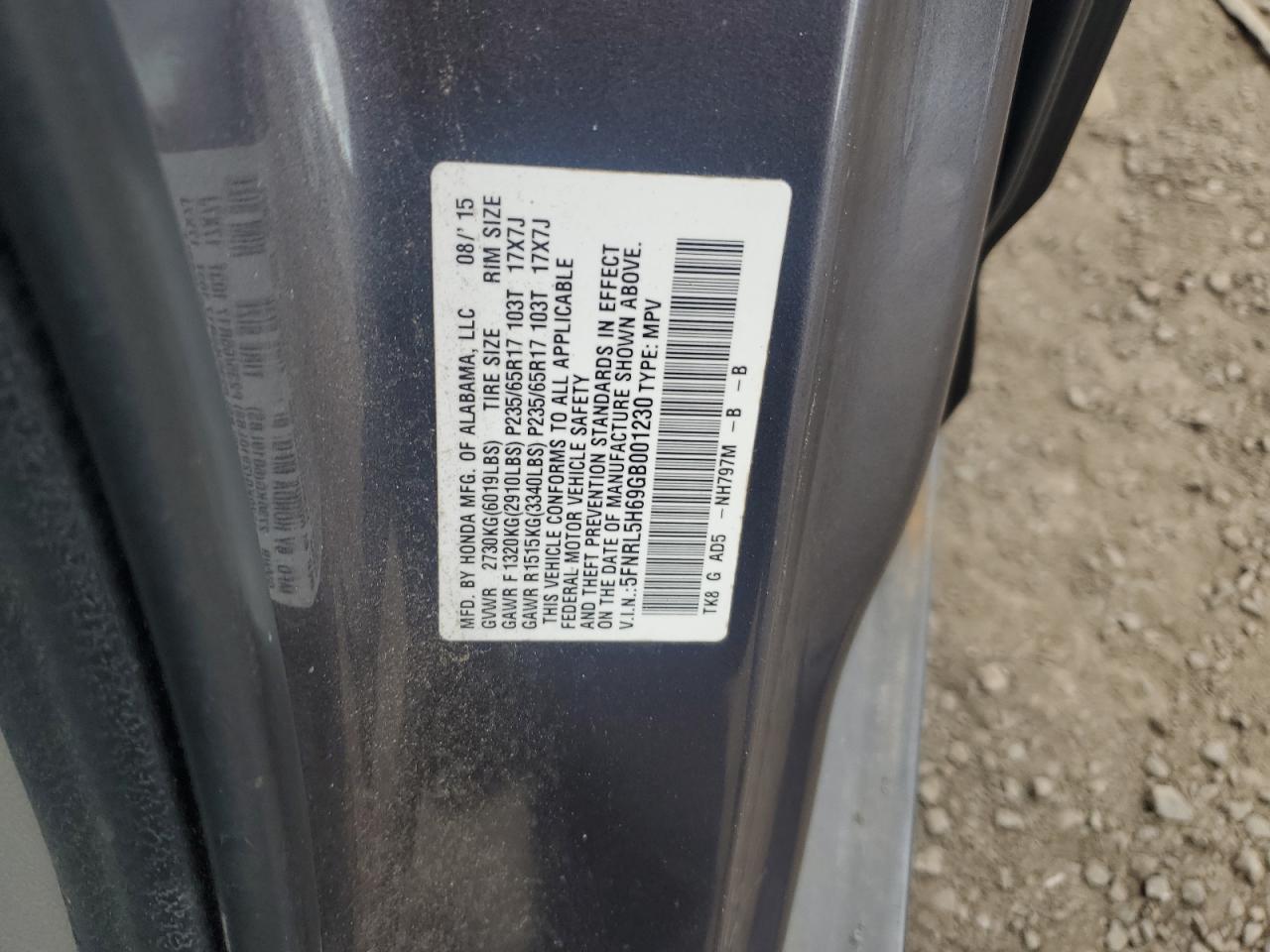 2016 HONDA ODYSSEY