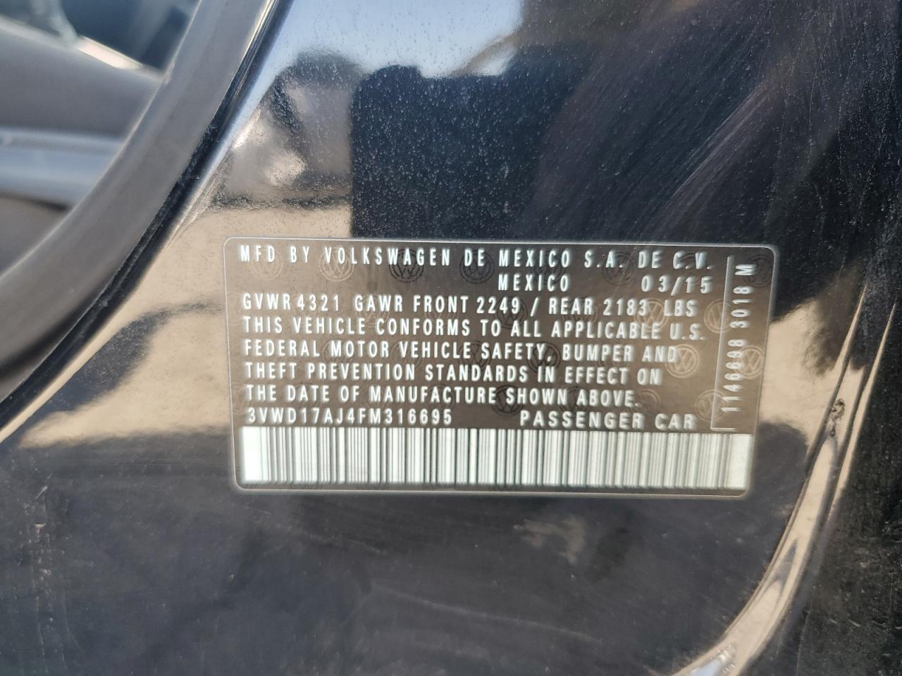 2015 VOLKSWAGEN JETTA