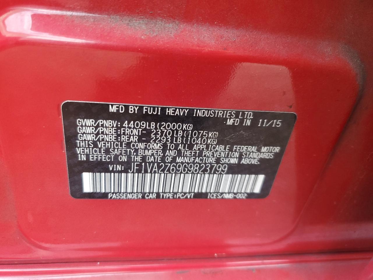2016 SUBARU WRX