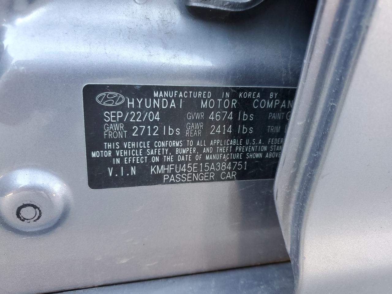 2005 HYUNDAI Xg