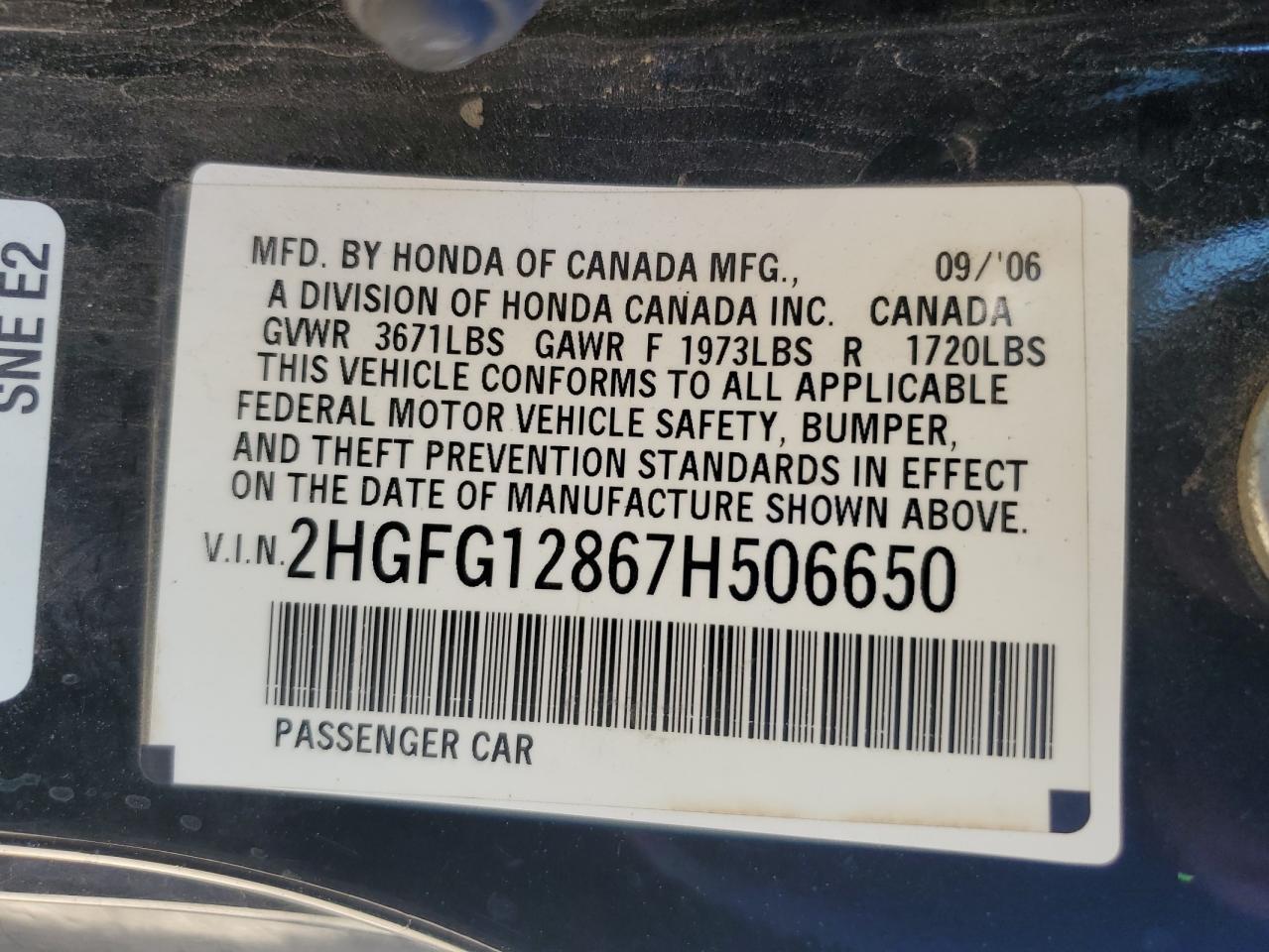 2007 HONDA CIVIC