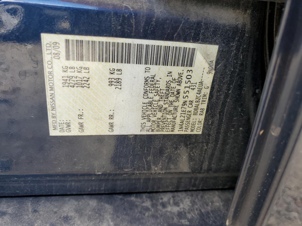 2009 NISSAN ALTIMA