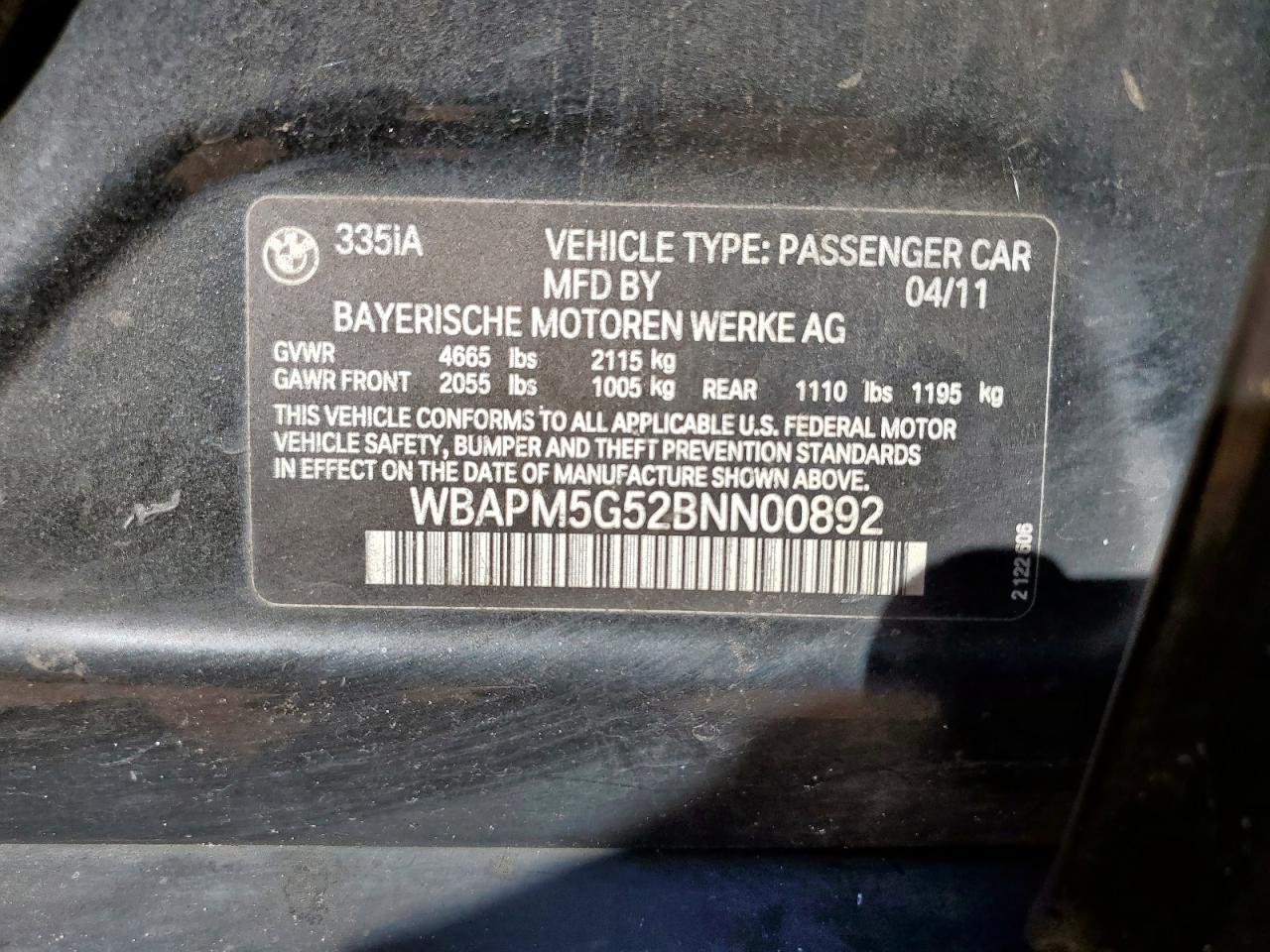 2011 BMW 3 SERIES