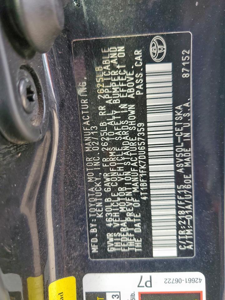 2013 TOYOTA CAMRY