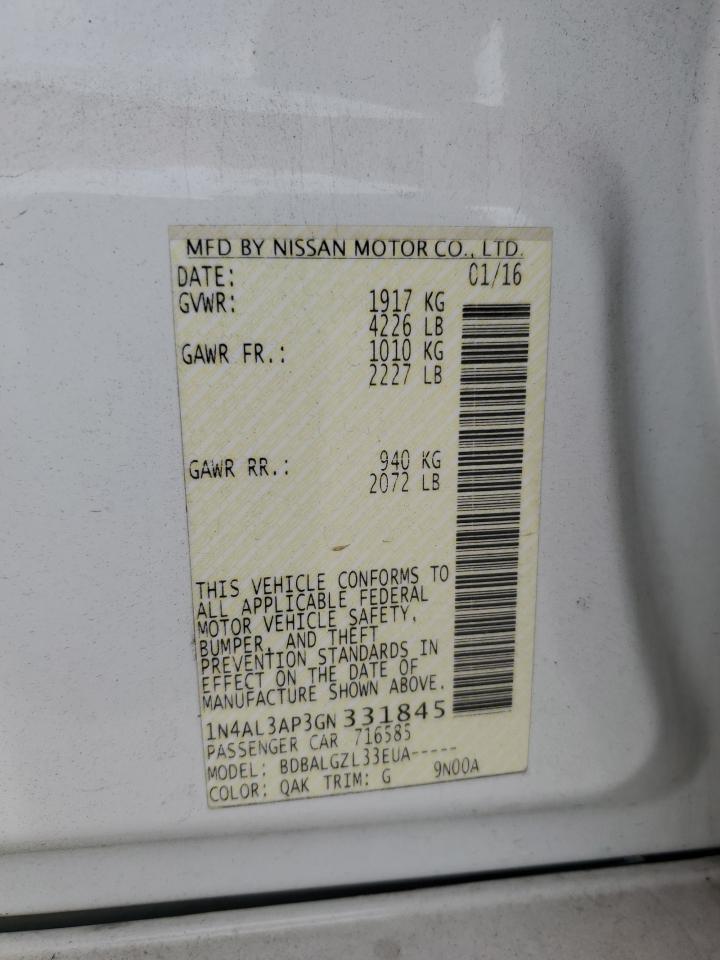 2016 NISSAN ALTIMA