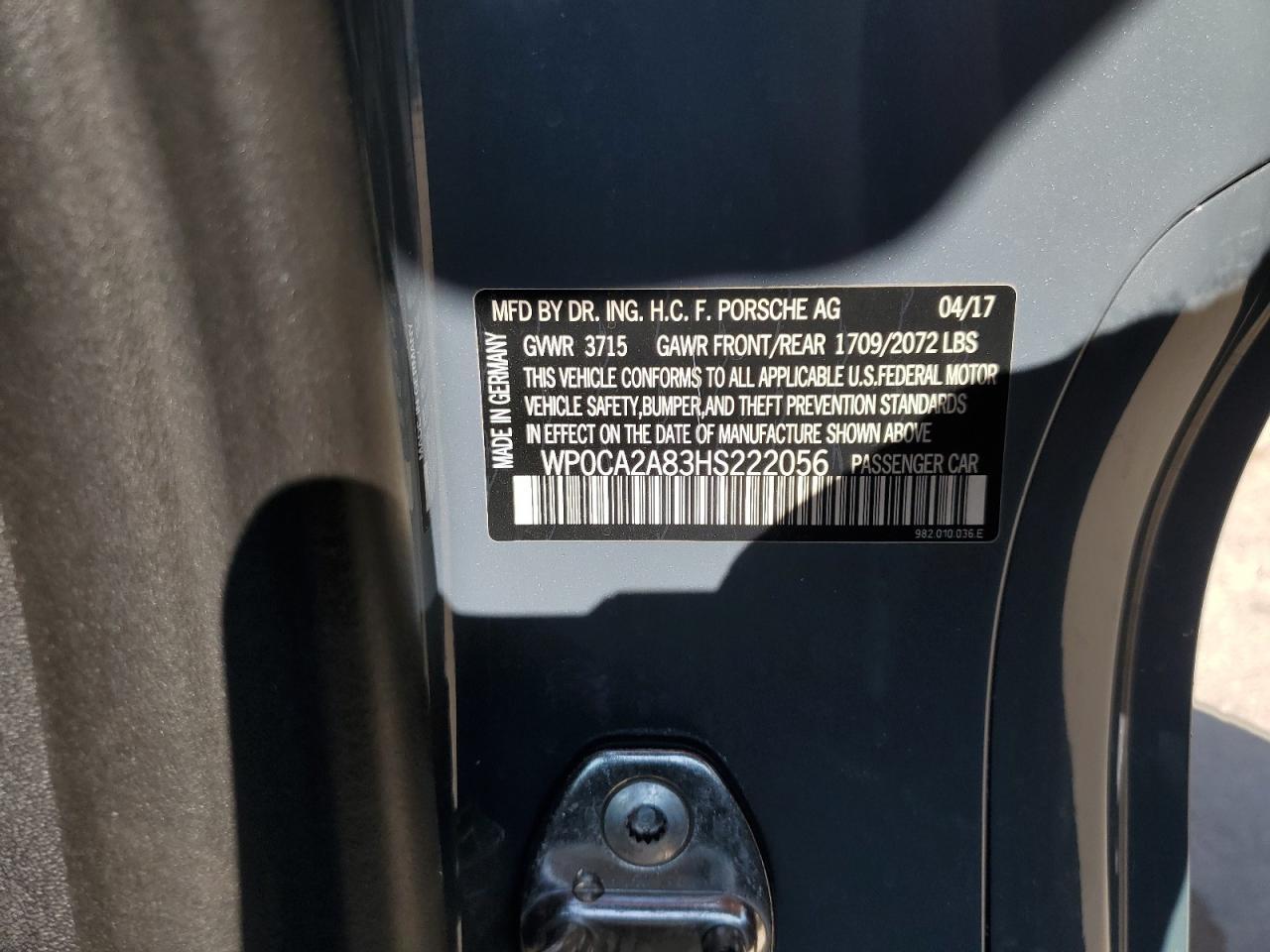 2017 PORSCHE Boxster