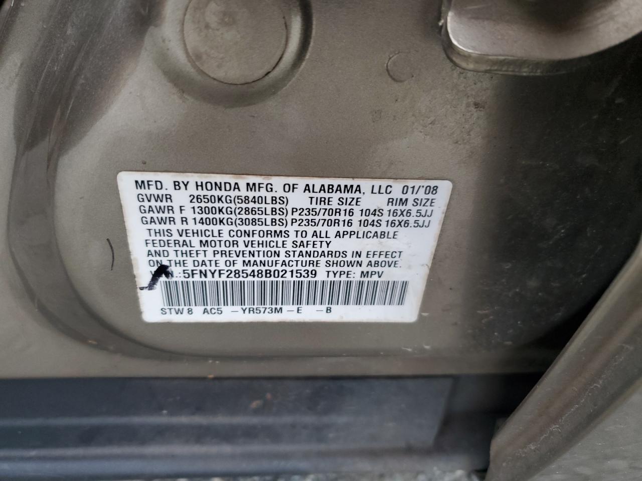 2008 HONDA PILOT