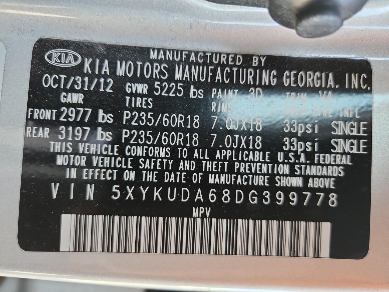 2013 KIA SORENTO