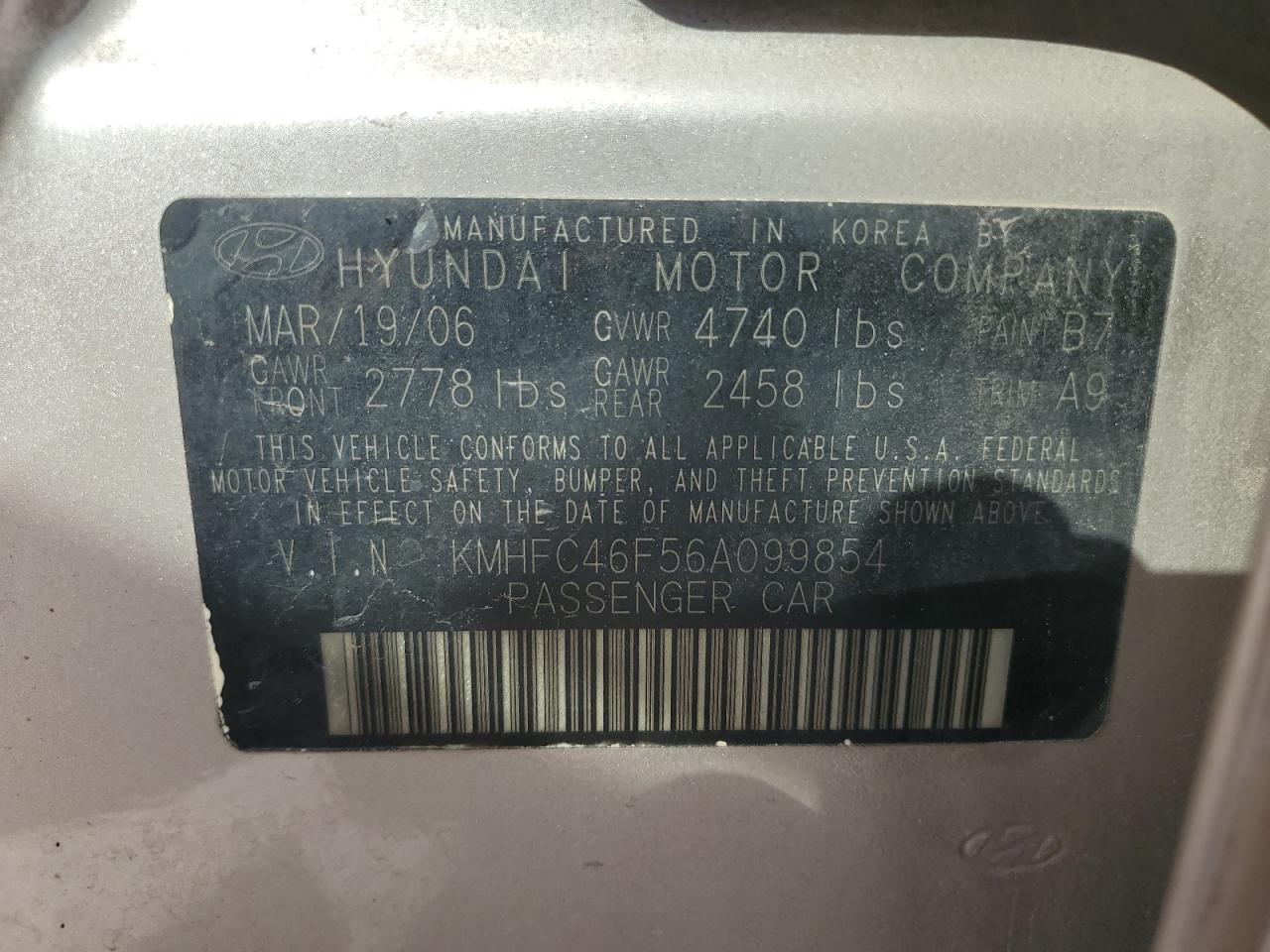 2006 HYUNDAI Azera
