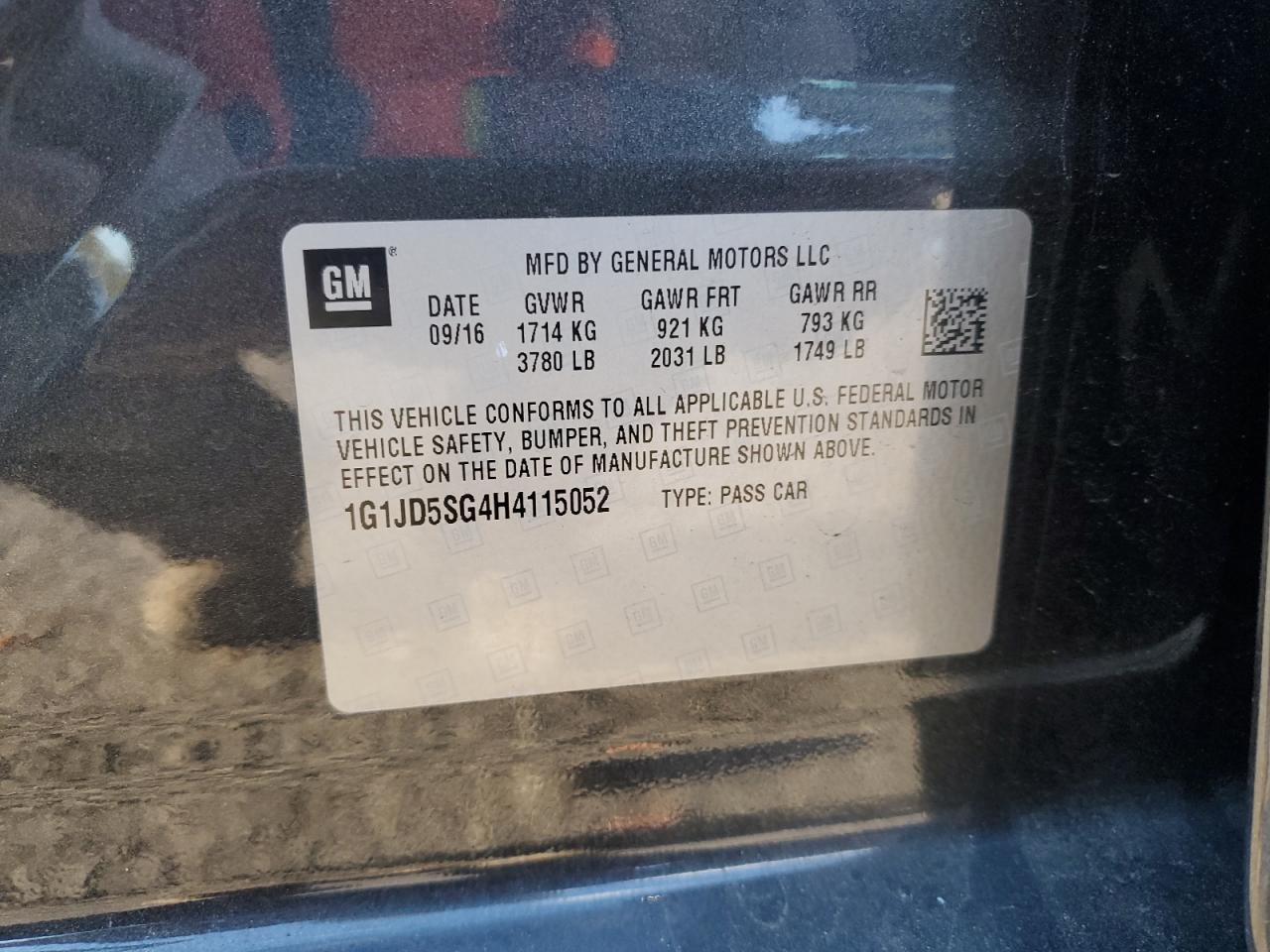2017 CHEVROLET SONIC
