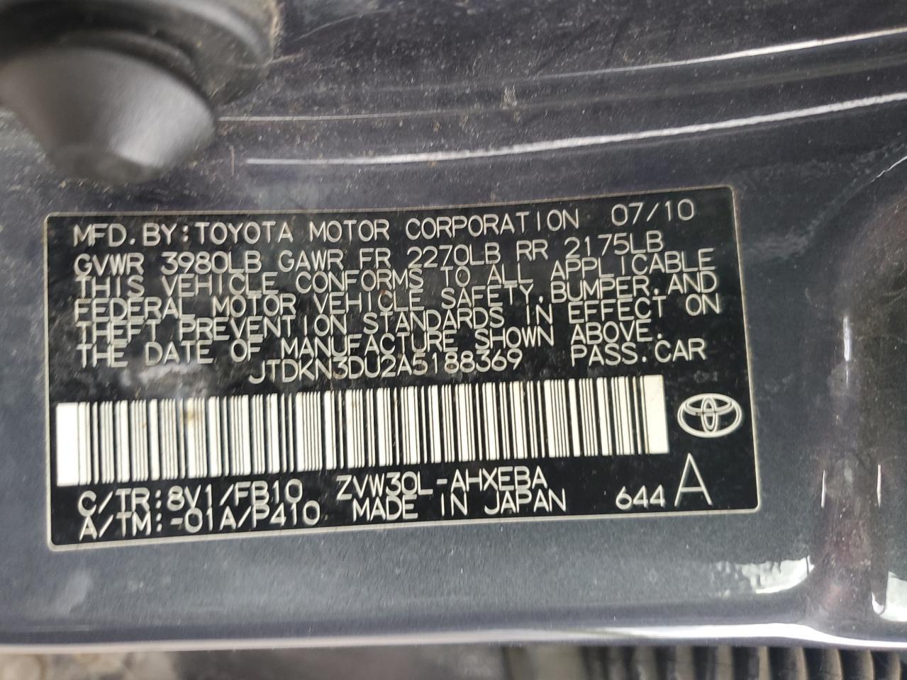 2010 TOYOTA PRIUS