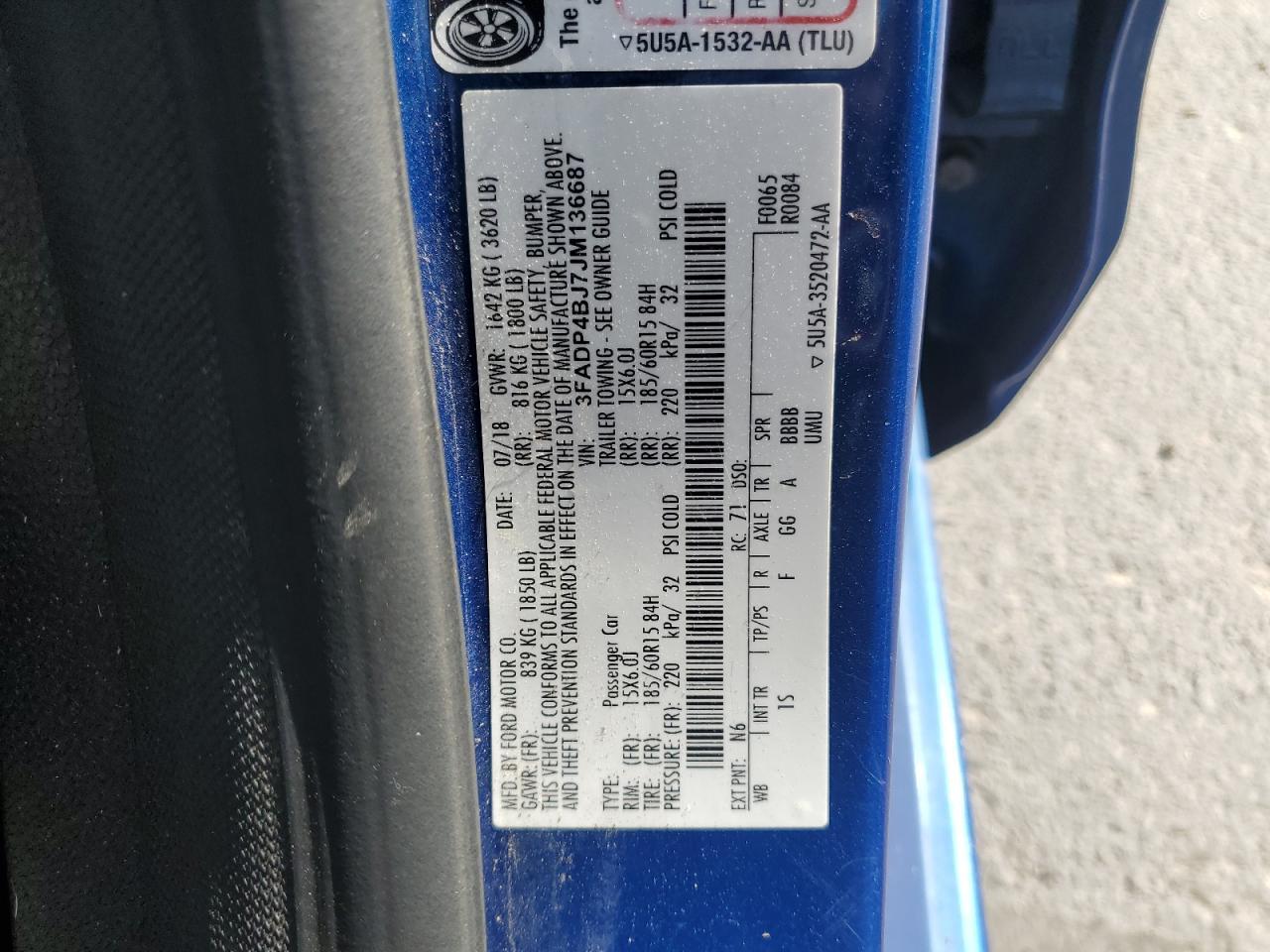 2018 FORD Fiesta
