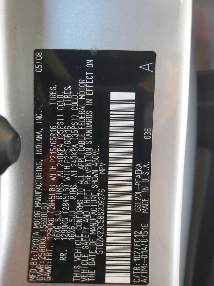 2008 TOYOTA SIENNA