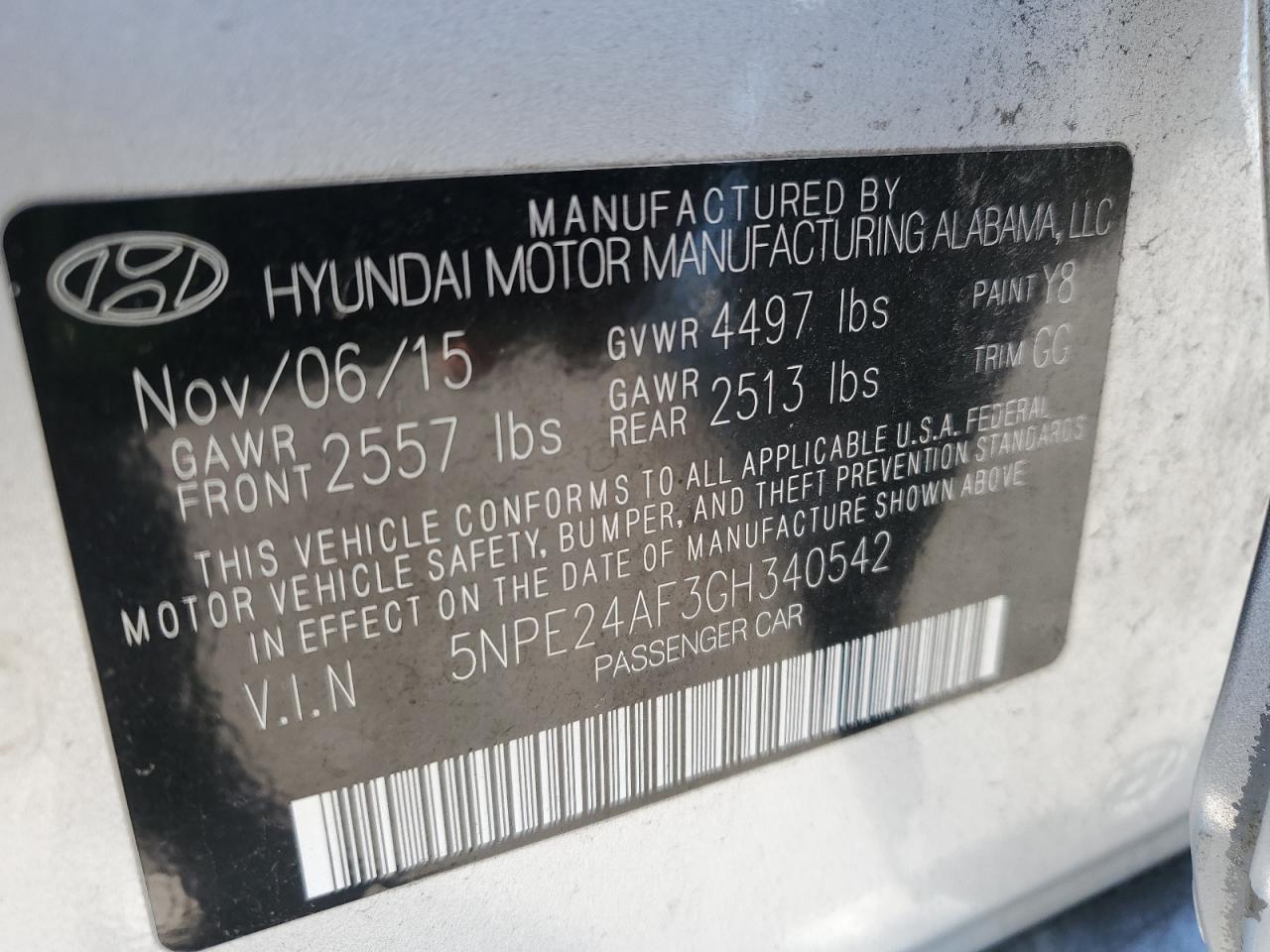 2016 HYUNDAI SONATA