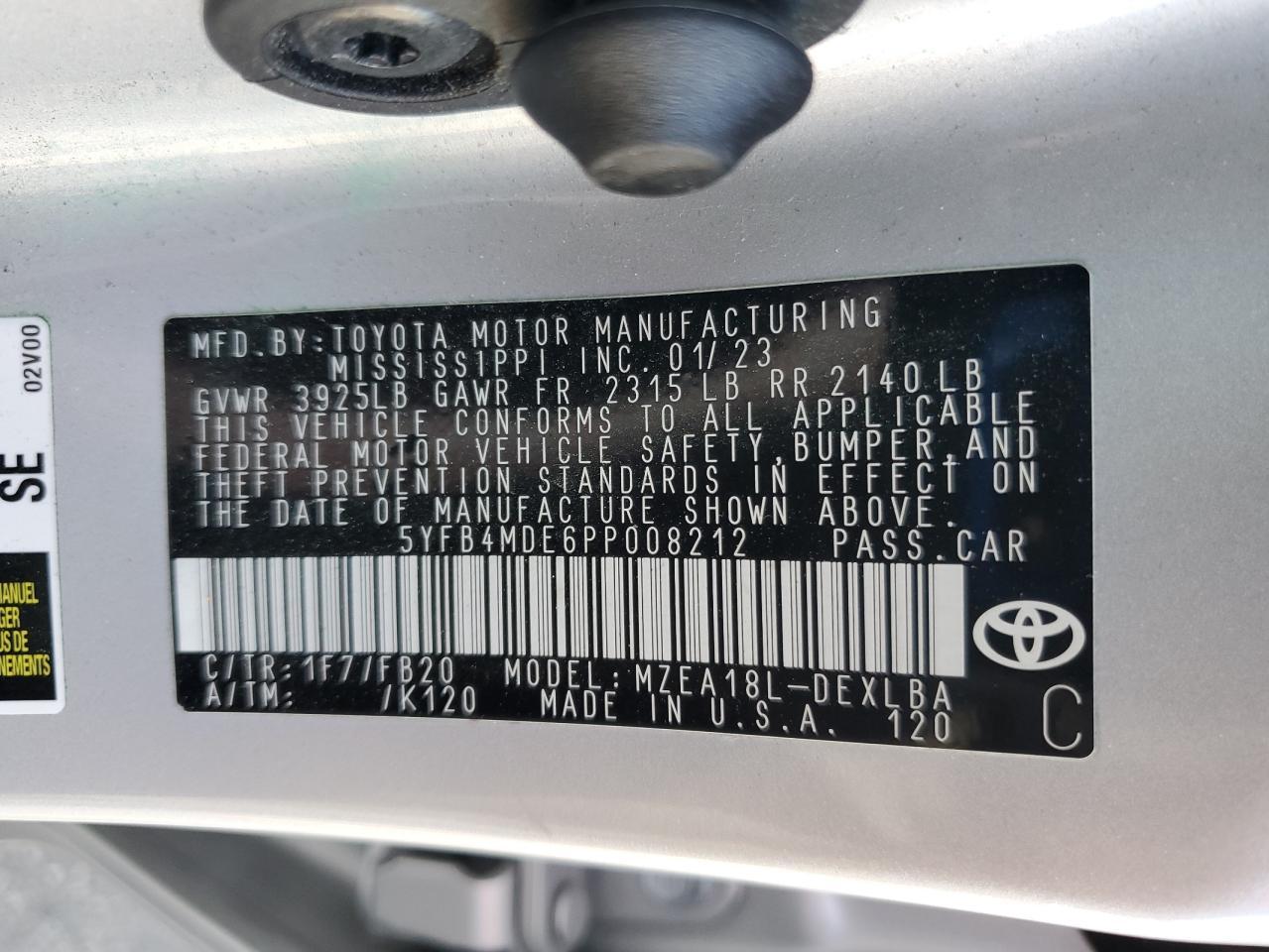 2023 TOYOTA COROLLA