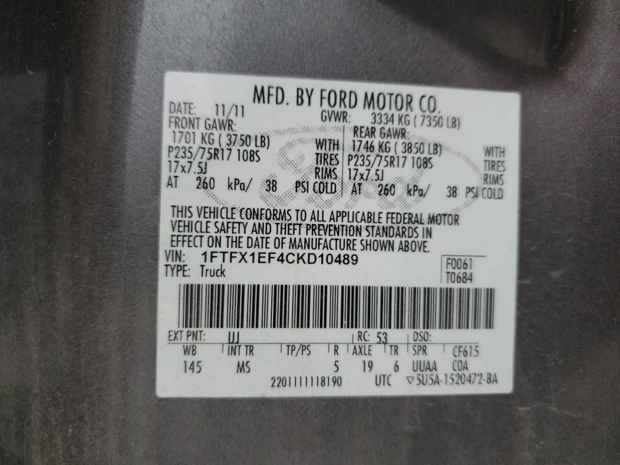 2012 FORD F-150