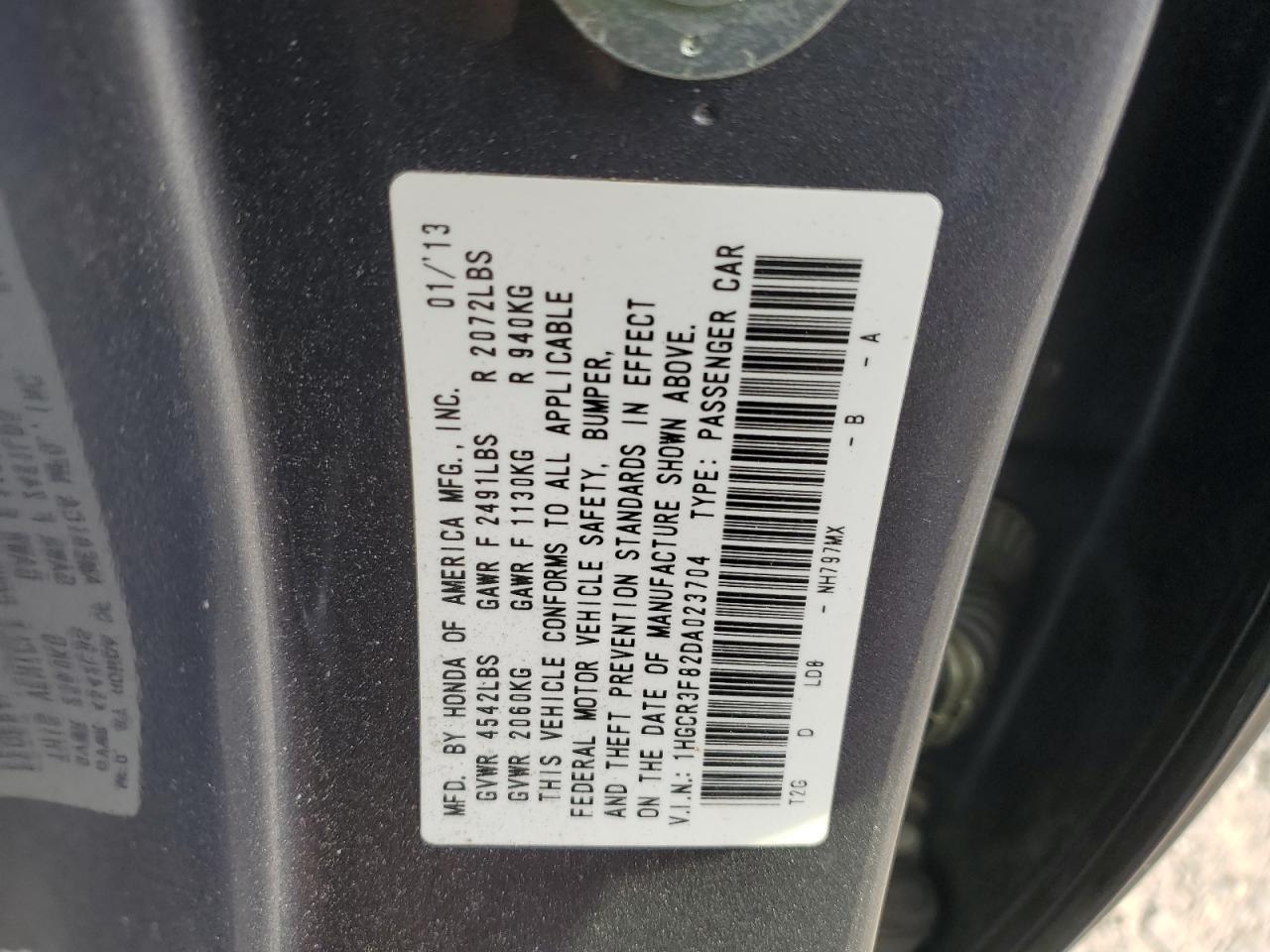 2013 HONDA ACCORD