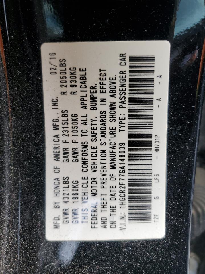 2016 HONDA ACCORD