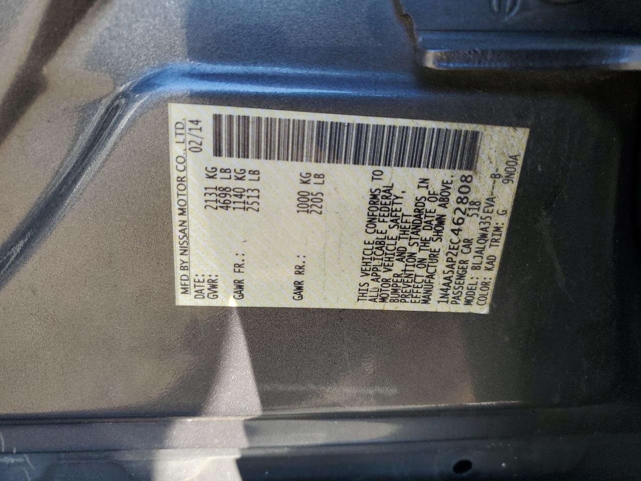 2014 NISSAN Maxima