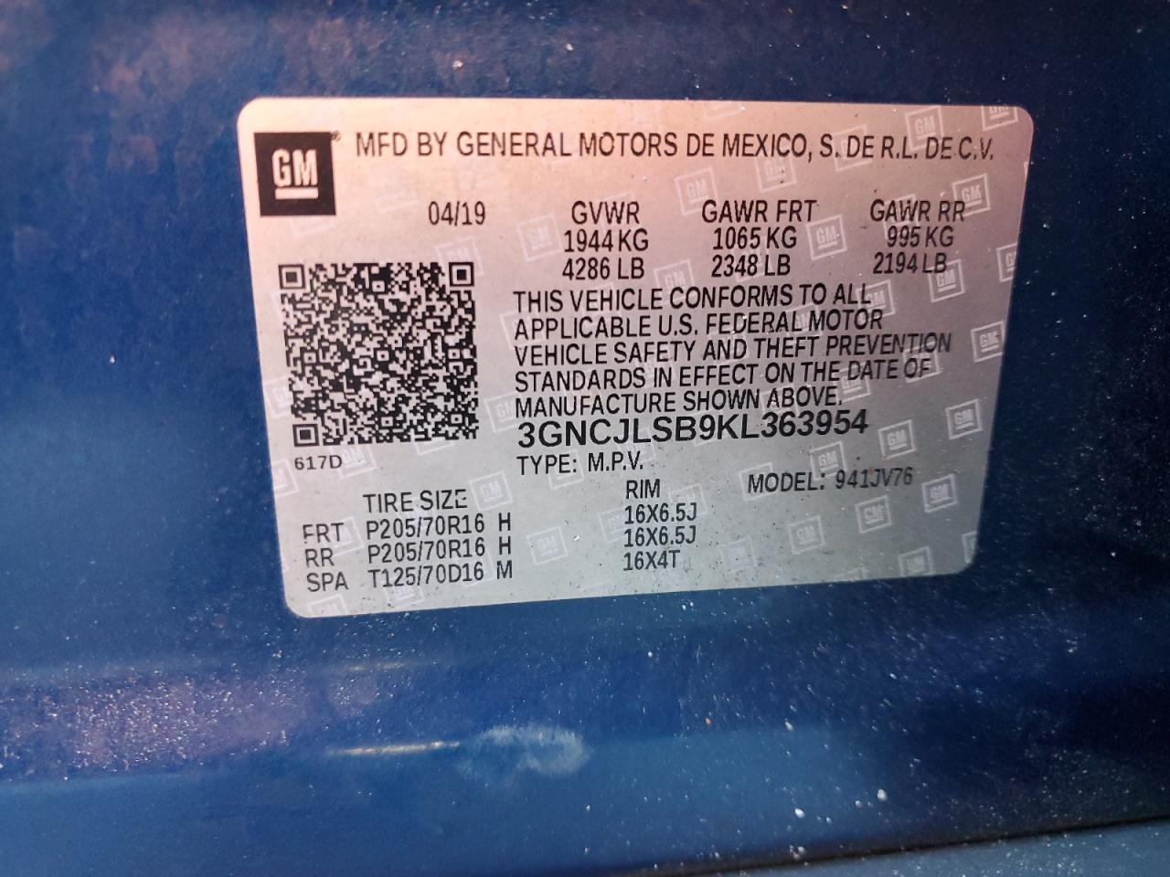 2019 CHEVROLET TRAX
