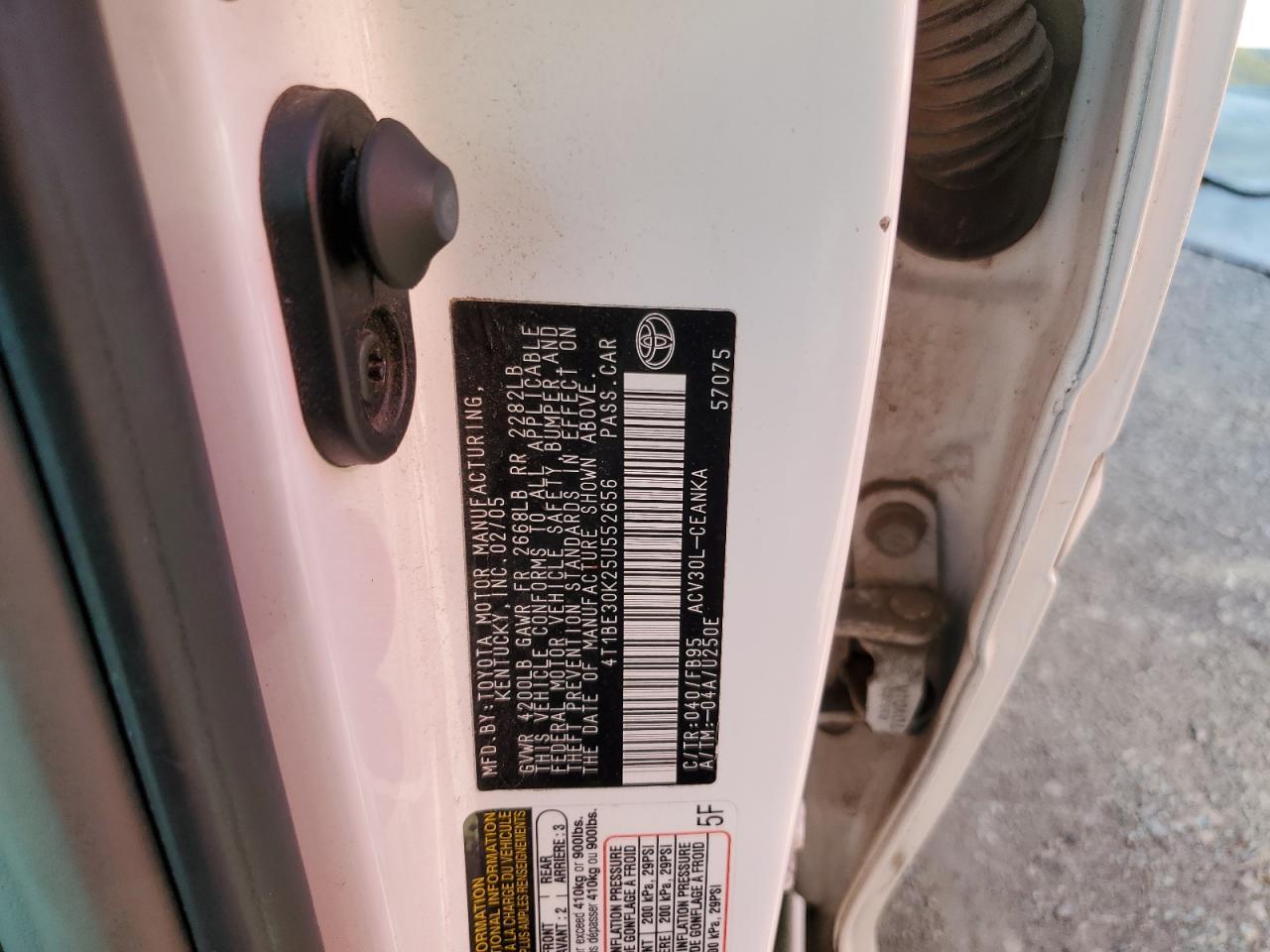 2005 TOYOTA CAMRY