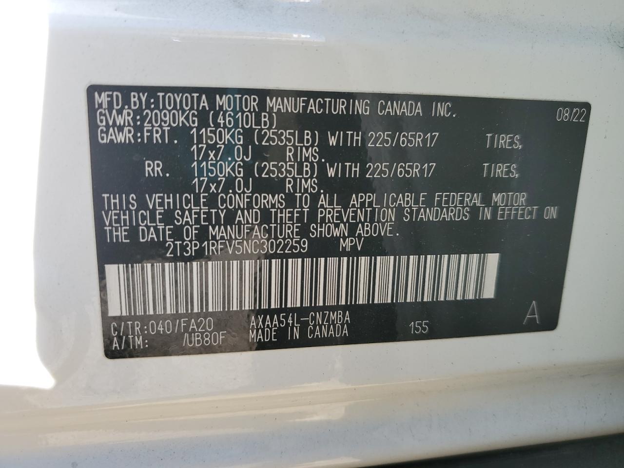 2022 TOYOTA RAV4