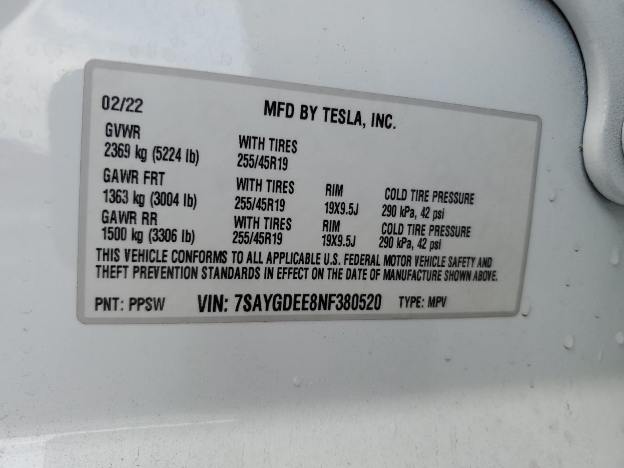2022 TESLA MODEL Y