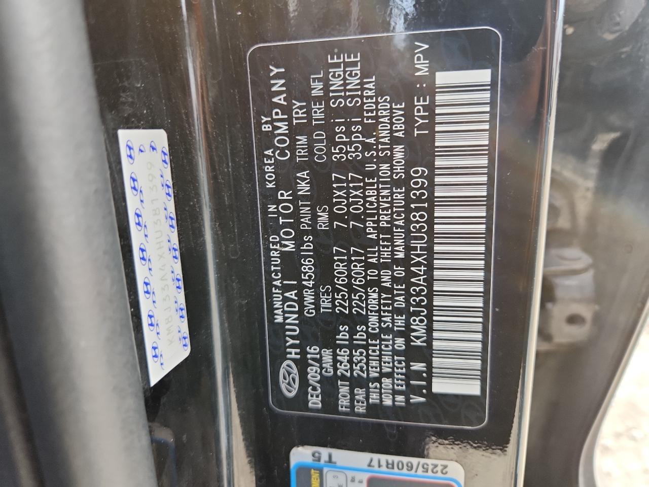 2017 HYUNDAI TUCSON