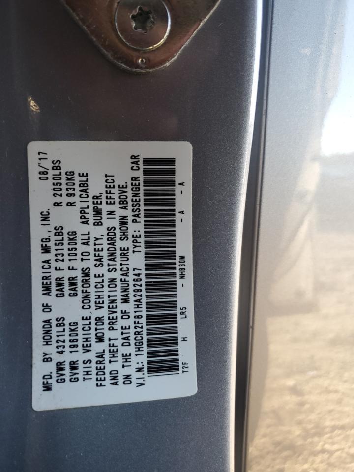 2017 HONDA ACCORD