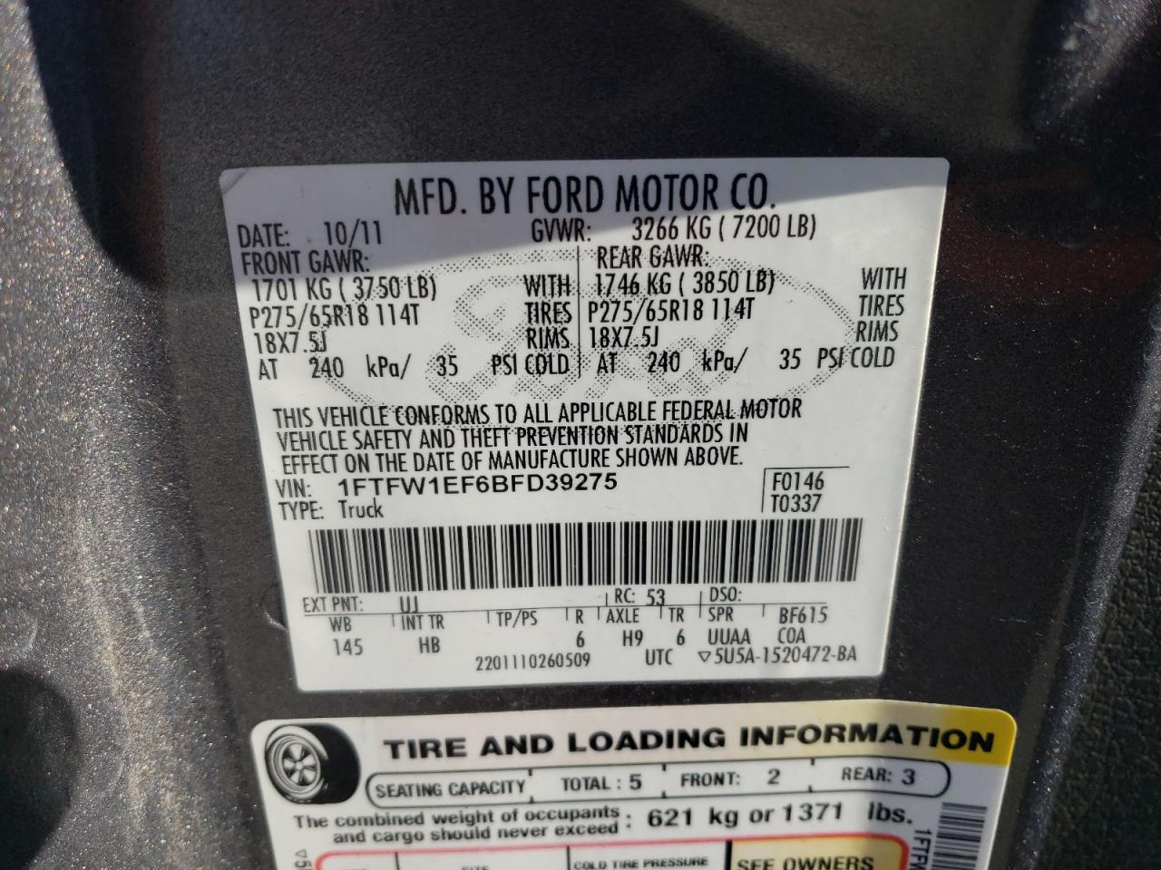 2011 FORD F-150